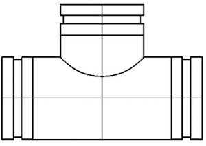 BMK Embranchement 90° a. piquage centrique 160-100 mm