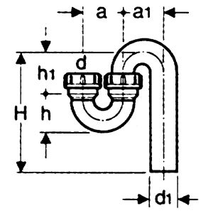 Geberit Siphon, vertical/vertical 48/56 mm